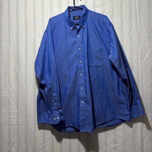 CLUB ROOM Mens Blue Wrinkle Resistant Button Down Dress Shirt Size 17.5-34/35